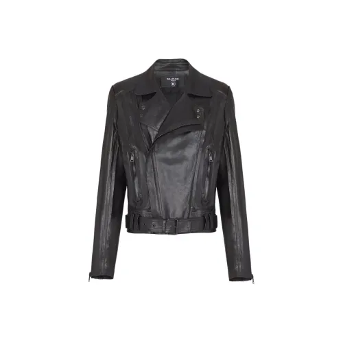 BALMAIN Черные Мужские Кожаные Куртки