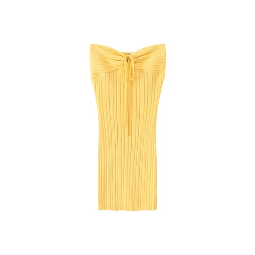 CHUU Светло-желтые Женские Платья без рукавов