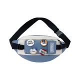 Синий и белый с бейджем