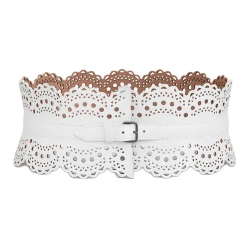 Alaia Телячья кожа Овечья шкура Кожаные ремни Унисекс Белый 12CM