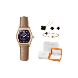 3A364 Звездное Небесно-Коричневый Ремень (Титан-Стальная Четырехлистный Клевер 3 Упаковки + Оранжевая Коробка + Сумка для покупок)