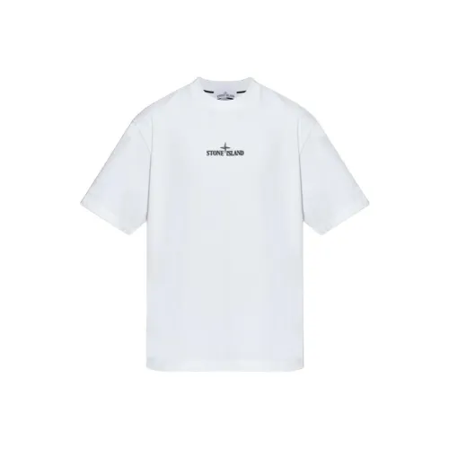 STONE ISLAND Белая Мужская T-Рубашка