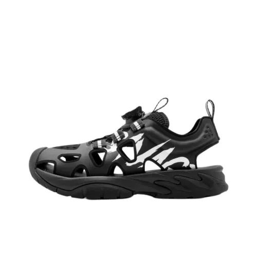 QIAODAN Slip-resistant Abrasion-resistant Low Top Children's Sandals Black Teenagers QIAODAN Противоскользящие Износостойкие Низкие Топы Детские Сандалии Черные Подростки