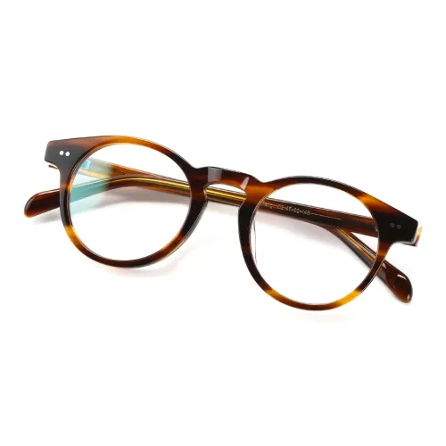 QINGZHIZUO Пластина Круглая Оправы для очков Унисекс Цвет кленового сиропа Черепаховый Черный