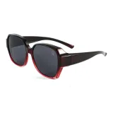 Вино красная оправа с черно-серыми линзами