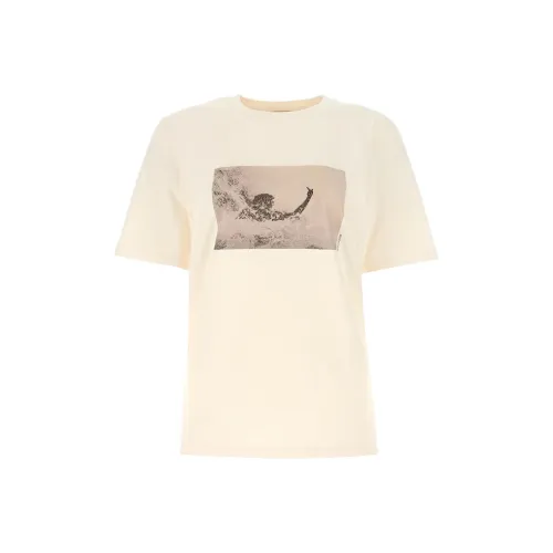 SAINT LAURENT T-рубашка Женская Бежево-желтая