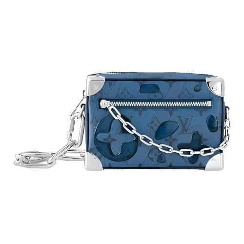 LOUIS VUITTON SOFT TRUNK Кожа Сумка для коробок Сумка Сумка через плечо Сумка через плечо Мужская Темно-синяя