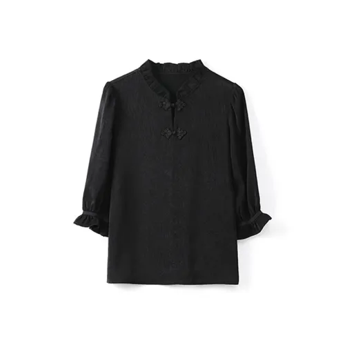 Mu Qingqing Черные Женские Рубашки
