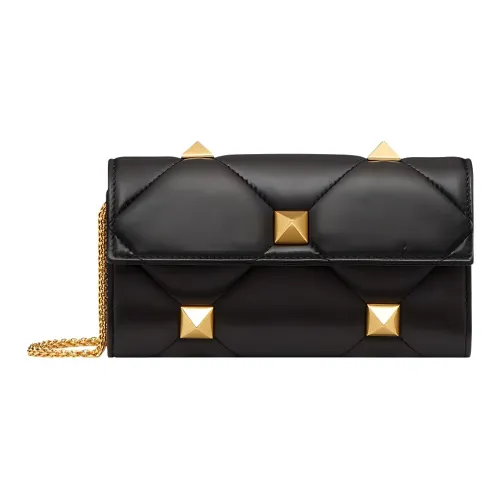 Valentino Roman Stud Lambskin Chain Wallet Crossbody Bag Shoulder Bag Women's Black Валентино Роман Студ Ламбскин Чейн Кошелек Сумка через плечо Сумка на плечо Женская Черная