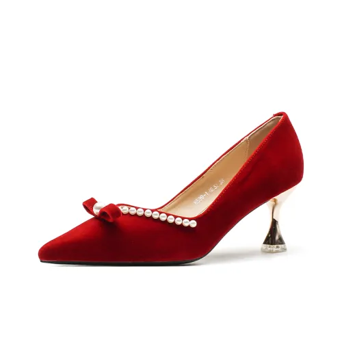 QITUMAUL Узкий каблук Высокие каблуки Женские Красный