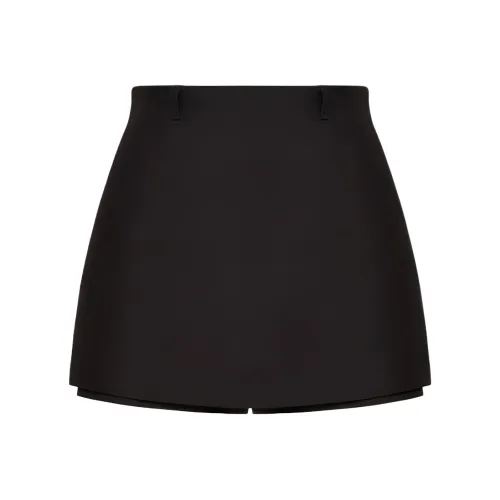 Valentino FW21 Кожаные короткие юбки Женские Черный