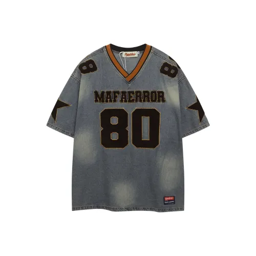 WAYHWEI Винтажная синяя унисекс футболка