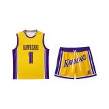 Комплект одежды (Желтый фиолетовый топ + Желтые фиолетовые шорты)