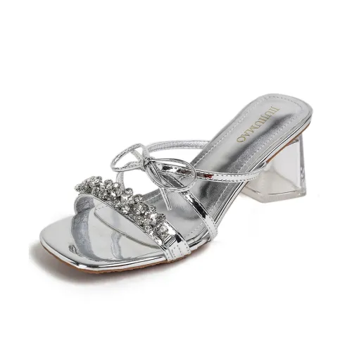 TATAYA Резиновая подошва устойчивая к истиранию слипоны женские серебряные