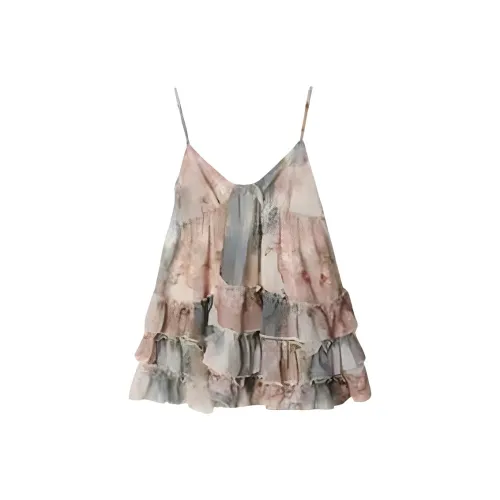 VKXOW Розовые цветы Женские Камисоли