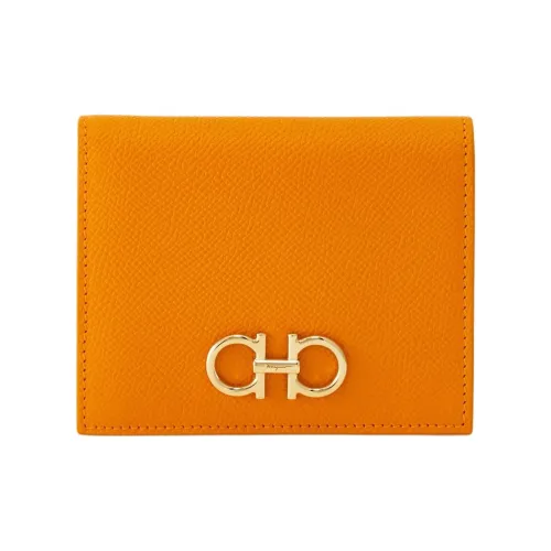 FERRAGAMO GANCINI Телячья кожа Кошелек Женские Имбирно-желтый