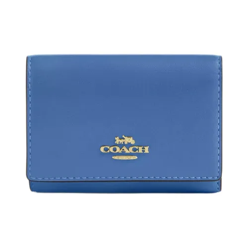 COACH Micro Calfskin Wallet Mini Women's Blue