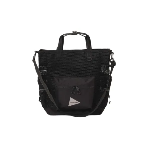 And Wander Полиэстер Сумка-тоут Сумка для покупок Рюкзак Сумка через плечо Сумка унисекс Черный