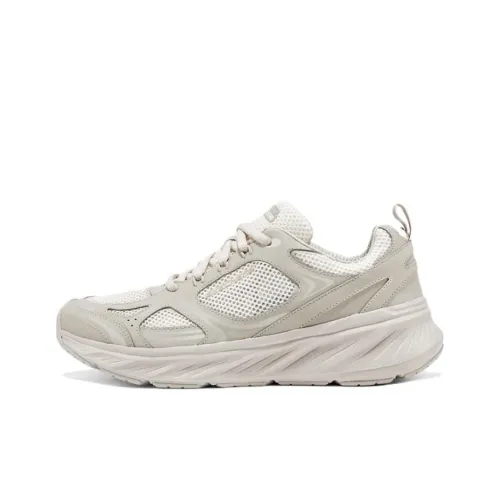 Skechers Edgeride Амортизация Износостойкий Низкий Топ Повседневные Беговые кроссовки Мужские Бежевые