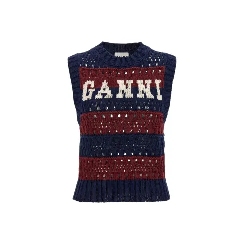 GANNI Майка Женская Красная Синяя