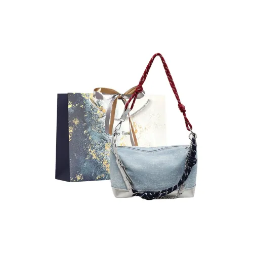 Iman's House Ткань Сумка через плечо Сумка на плечо Женская Небесно-синий Деним Синий Черный Королевский Синий