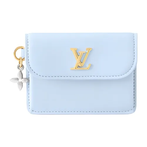 LOUIS VUITTON TinyRECTO Verso Коровья кожа Держатель для карт Женские Синий