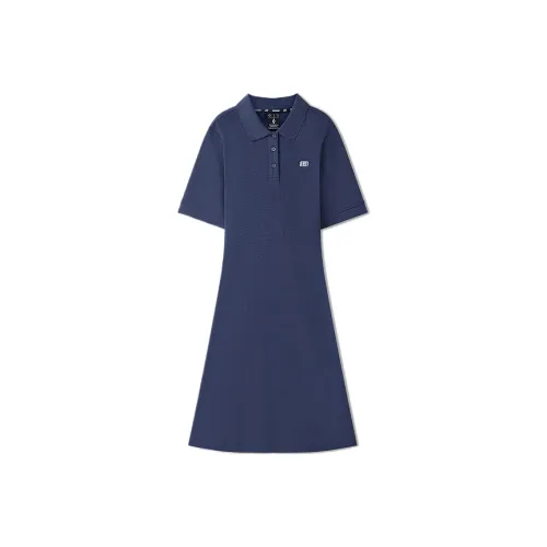 Skechers Короткий рукав Платье Женское Темно-синий 002Z