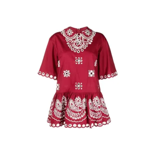 RED VALENTINO Женские Рубашки Красного Цвета