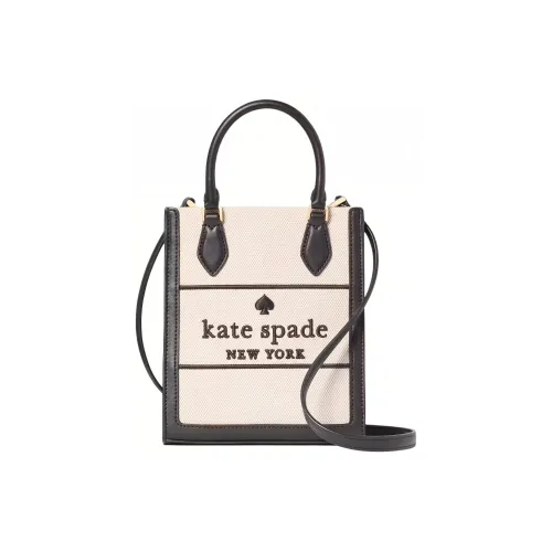 Kate Spade Canvas Bag Tote Bag Shopping Bag Shoulder Bag Crossbody Bag Mini Women's Beige Black Kate Spade Холщовая сумка Тоут сумка Сумка для покупок Сумка через плечо Сумка мини Женская Бежевая и Черная