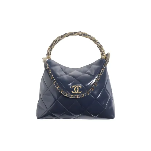 CHANEL Овчина Сумка-ланчбокс Сумка через плечо Сумка Женская Темно-синяя