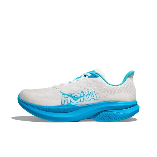 HOKA ONE ONE MACH 6 Slip-on Устойчивый к истиранию Низкий Топ Беговые кроссовки Мужские Белый Синий