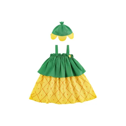 YOEHYAUL Платье 2 предмета комплект желтый для детей 3-7 лет