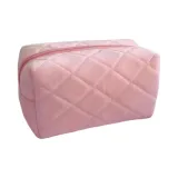 Кристальная Вельветовая Косметичка - Розовый Ромб - 1 Размер