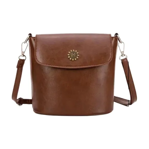 NOMK ПУ (полиуретан) ведрообразная сумка сумка через плечо женская кофейного цвета