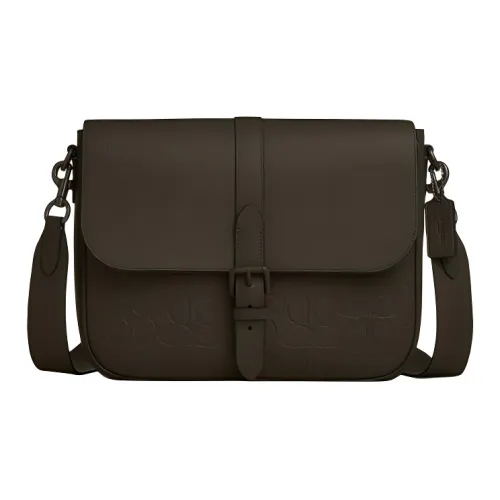 COACH WARNER Коровья кожа Курьерская сумка Сумка на плечо Большая Мужская Оливково-зеленая