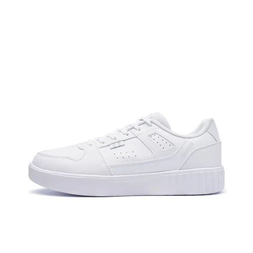 361° Slip-resistant Abrasion-resistant Low-top Skateboard Shoes Men's White Gray 361° Противоскользящие Износостойкие Низкие Кеды для Скейтбординга Мужские Белые Серые