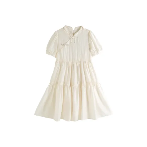 Cotton Gene Платье Белый Дети Возраст 3-7 лет