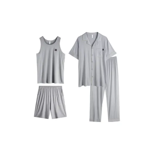 XUANJING 72297+73857 Туманно-серый Четырехкомпонентный Набор Мужские Пижамные Комплекты
