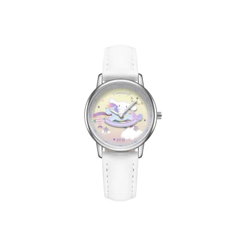 Zgo Sanrio Co Branded Кварцевый механизм Кожаный ремешок Часы Женские часы Белый циферблат