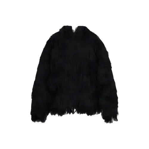 CARVEN FW24 Velvet Feel Пальто Женское Черное