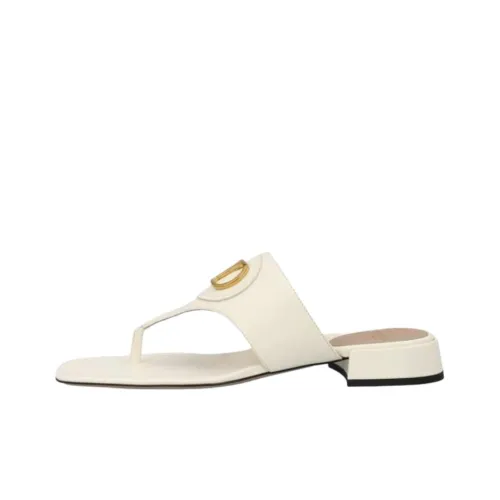 Valentino Garavani Резина Подошва Шлепанцы Женские Экрю