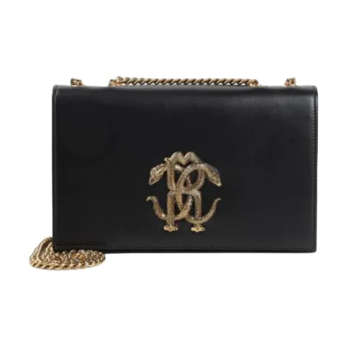 Roberto Cavalli Сумка через плечо из кожи женская черная