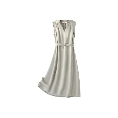 IHIMI Без рукавов Платье Женское Бирюзовый Винтажный Зеленый