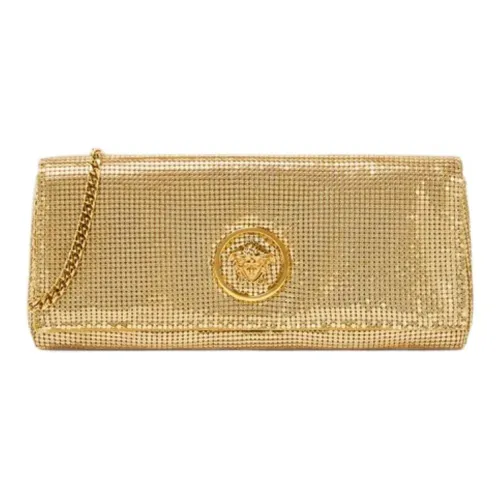 VERSACE La Medusa Металлическая Сумка через плечо Женская Золотая