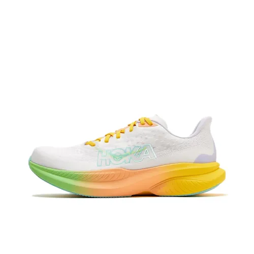 HOKA ONE ONE MACH 6 Slip Устойчивый к истиранию Низкий Топ Беговые кроссовки Мужской Frost White