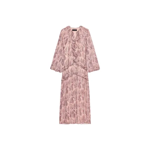 ZARA Длинное платье с длинными рукавами женское