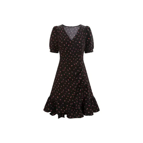 UNIFREE Короткий рукав Платье Женское Черное