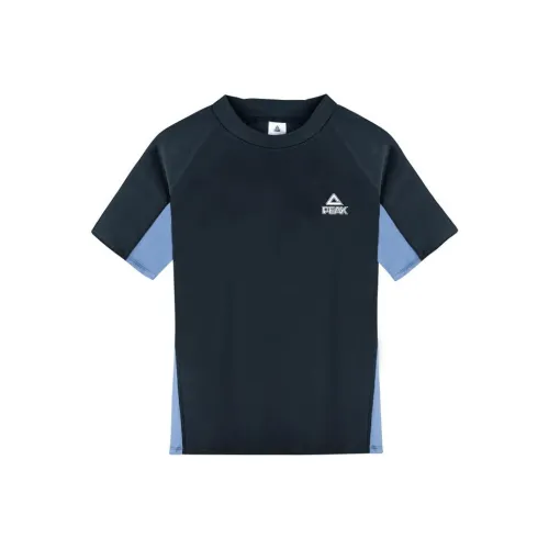 PEAK Черная с синими рукавами унисекс футболка