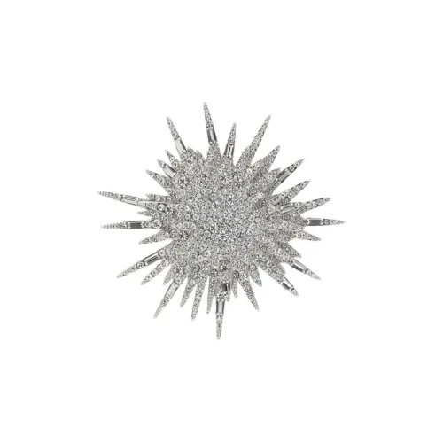 Paco Rabanne Латунь Кристалл Броши Женское Серебро
