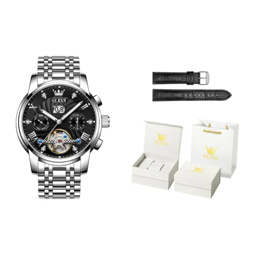 OLEVS Play The Cool Series Автоматический Механический Механизм Нержавеющая Сталь Ремешок Часы Мужские Часы Синий Циферблат